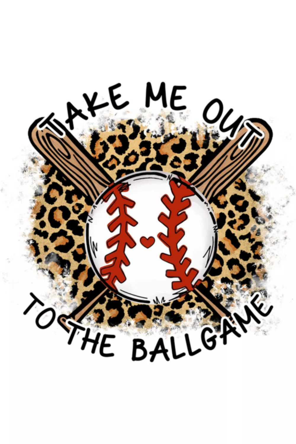 Leopard accent ballpark vibe that adds a little extra personality while keeping the message classic.