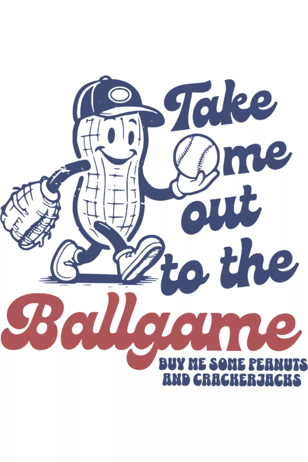 Retro cartoon vibe with a playful ballpark feel that works for families and fans who love a cute throwback look.