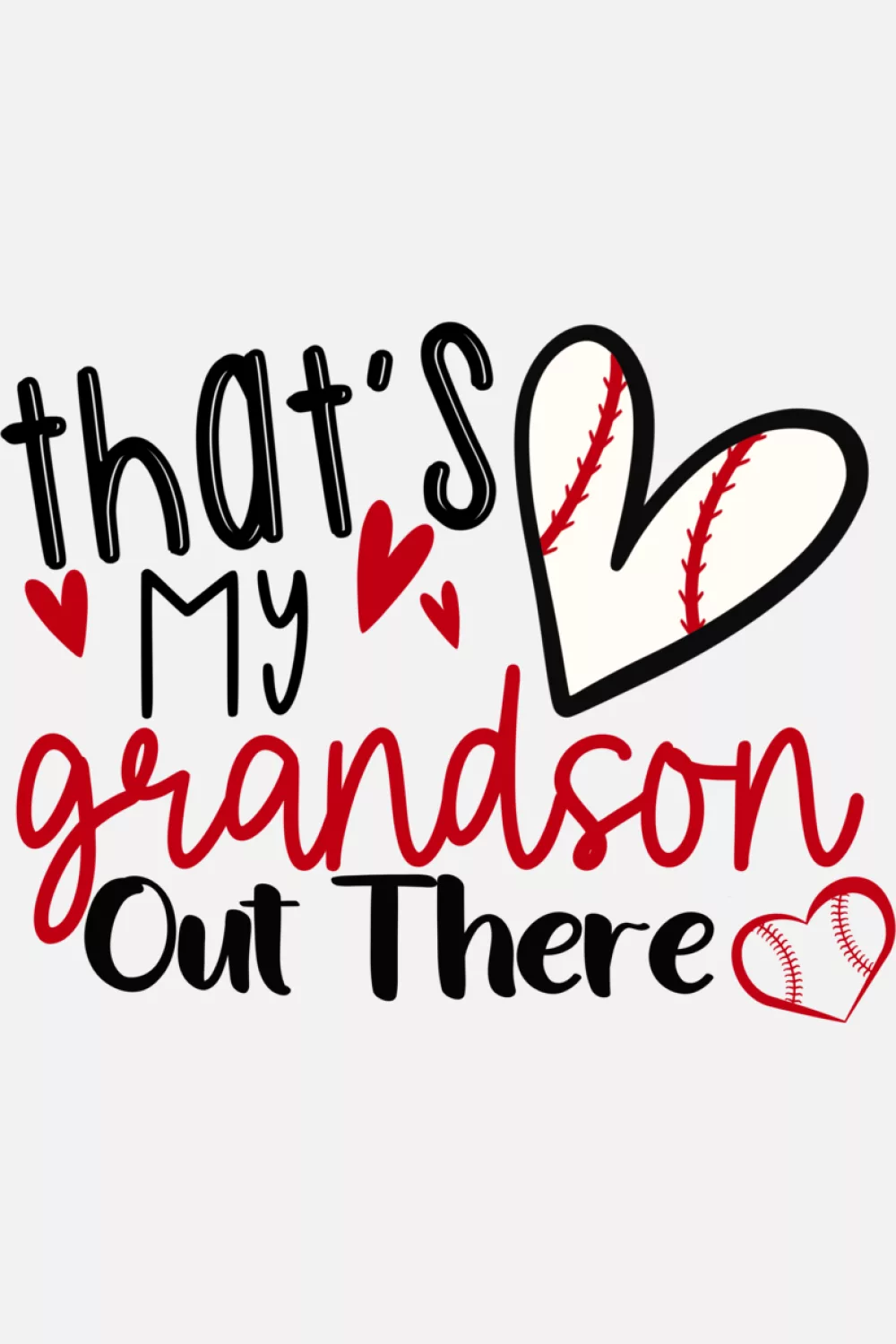 heart themed baseball grandma style