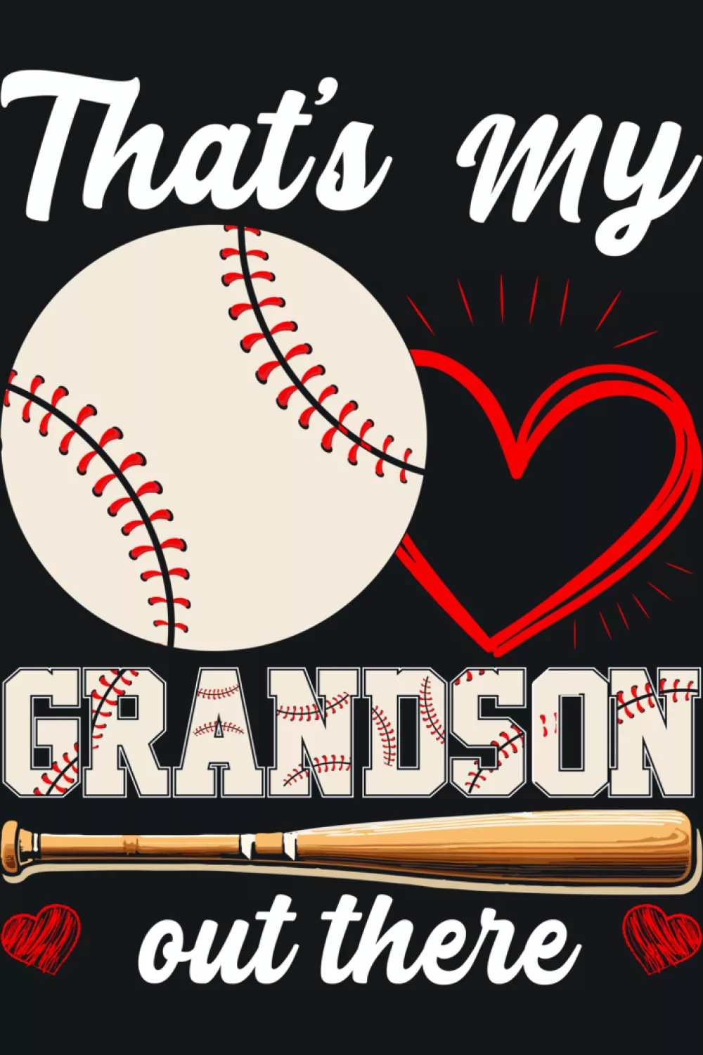 simple baseball grandma cheering style
