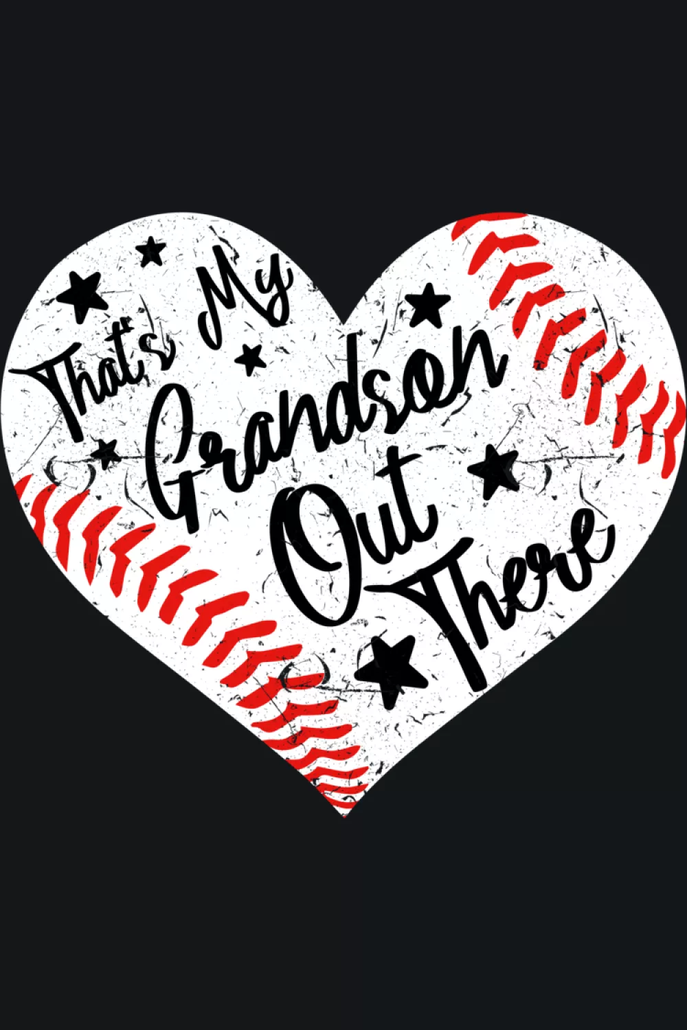 heart themed baseball grandma supporter