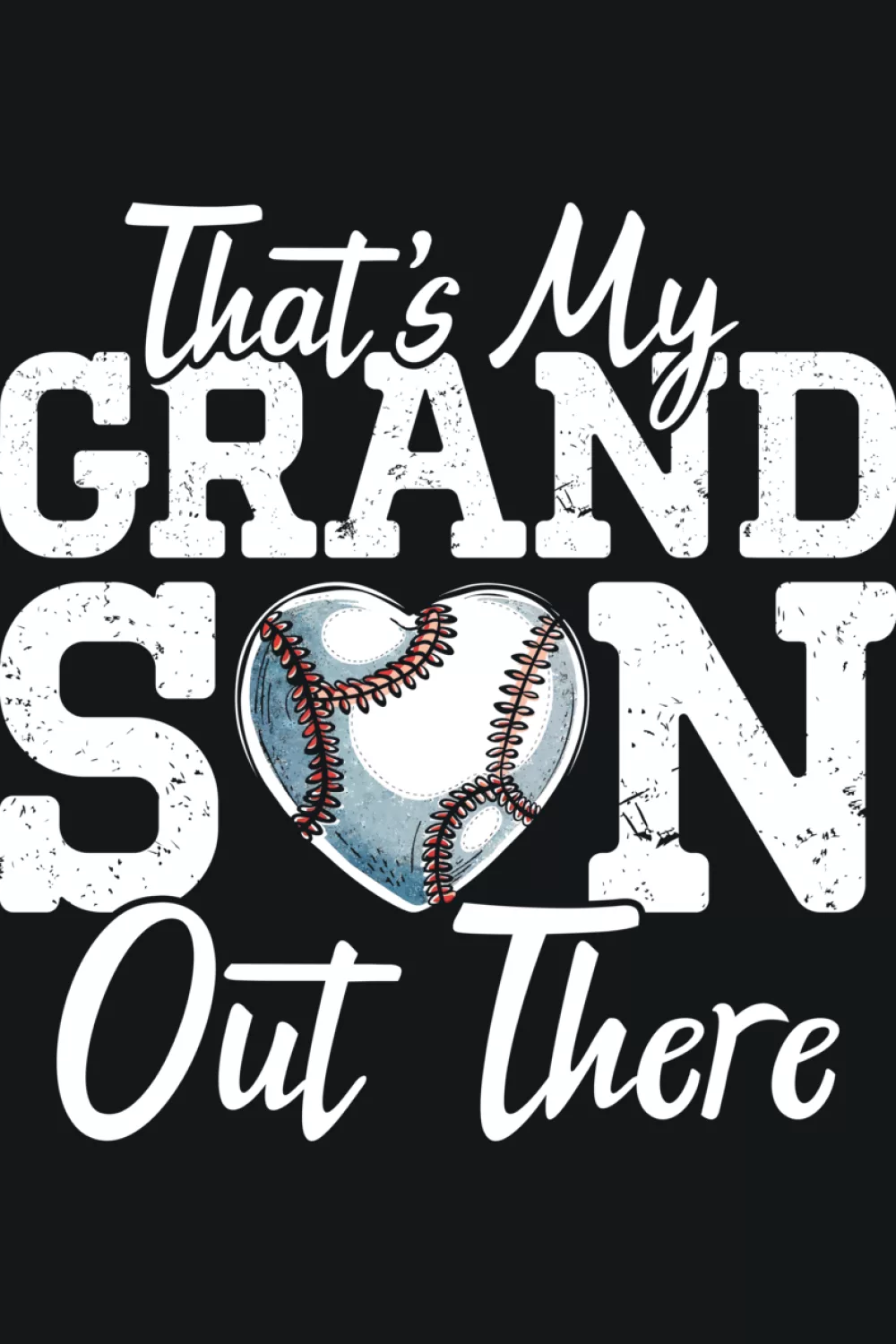 Heart themed baseball grandma support shirt