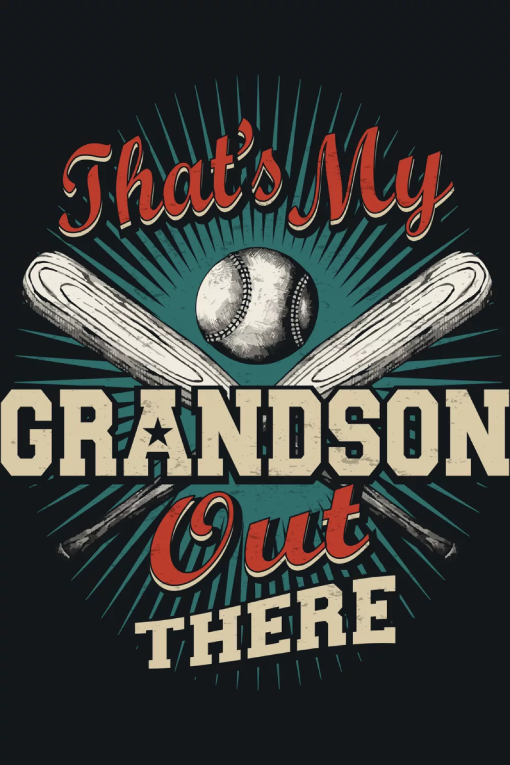 Player focused baseball grandparents outfit