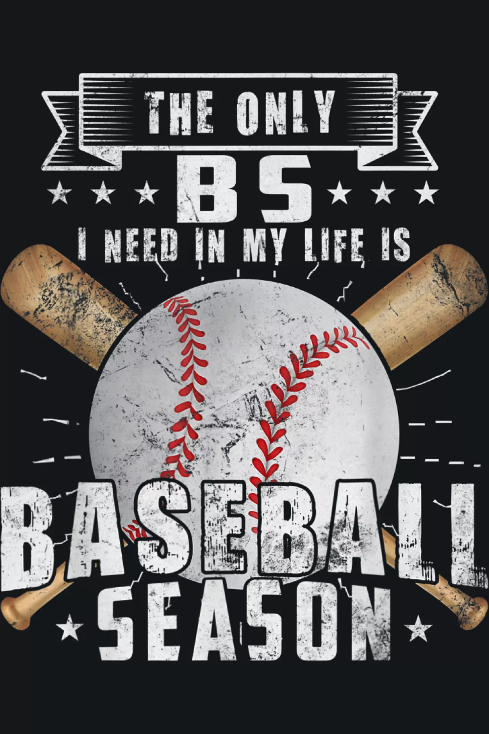Bold phrase with bat detail for baseball season fans who like a strong sporty layout.