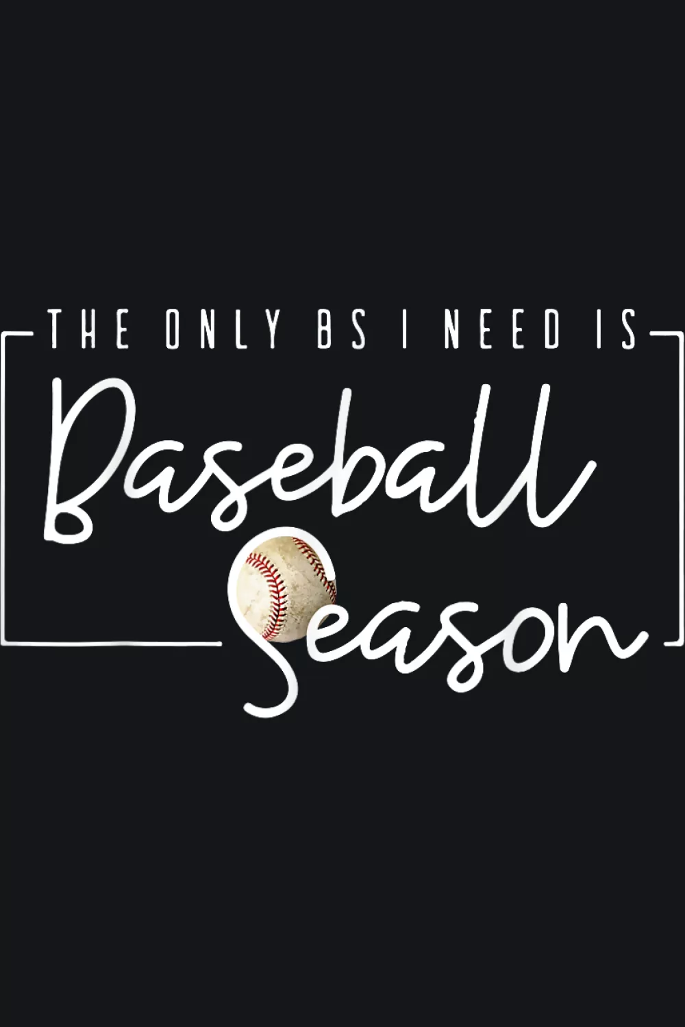 Big bold baseball season slogan with a clean sports layout that stands out for game day photos.