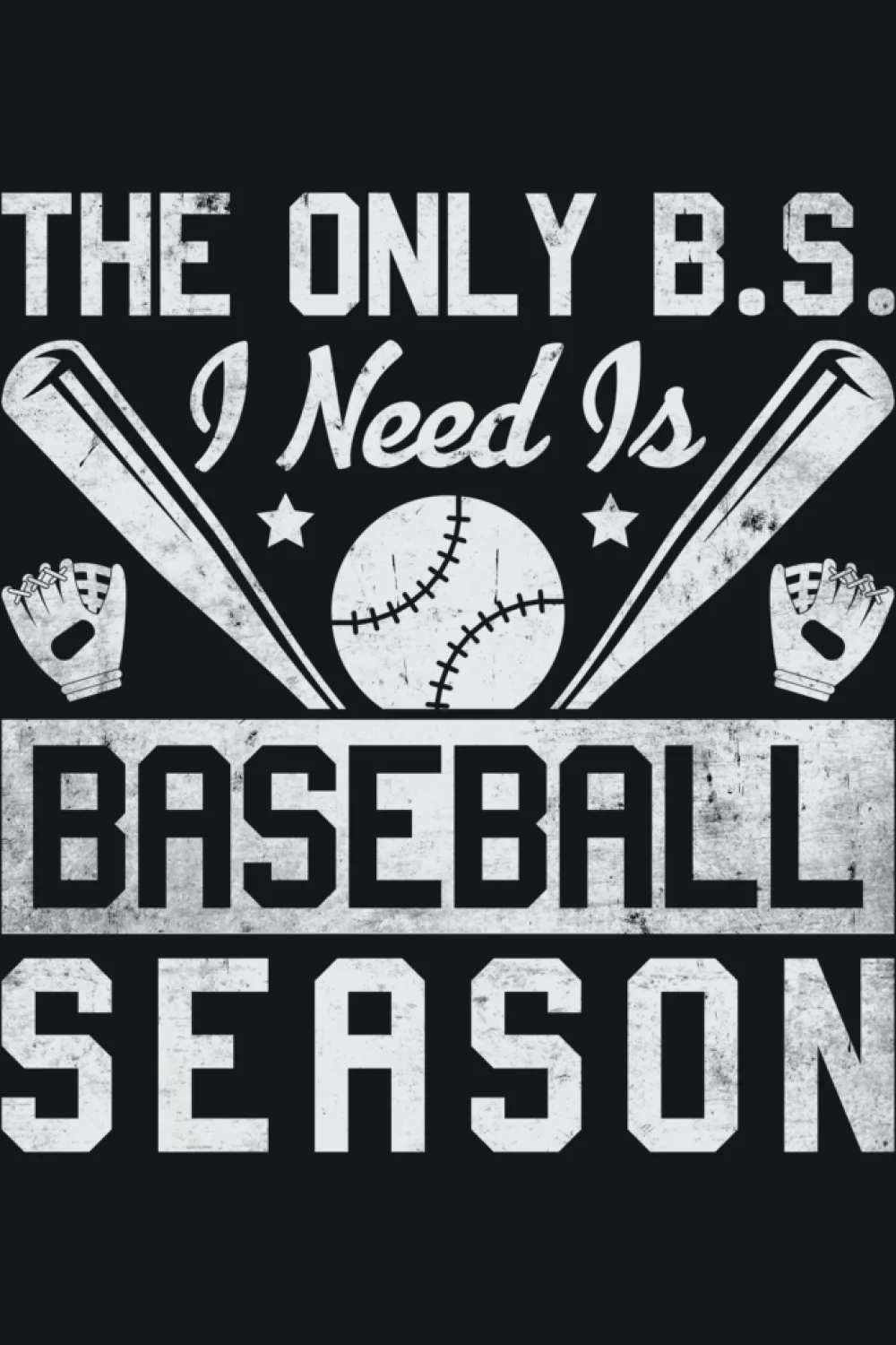 Game day focused baseball season phrase with sporty icons for fans who want a stadium ready look.