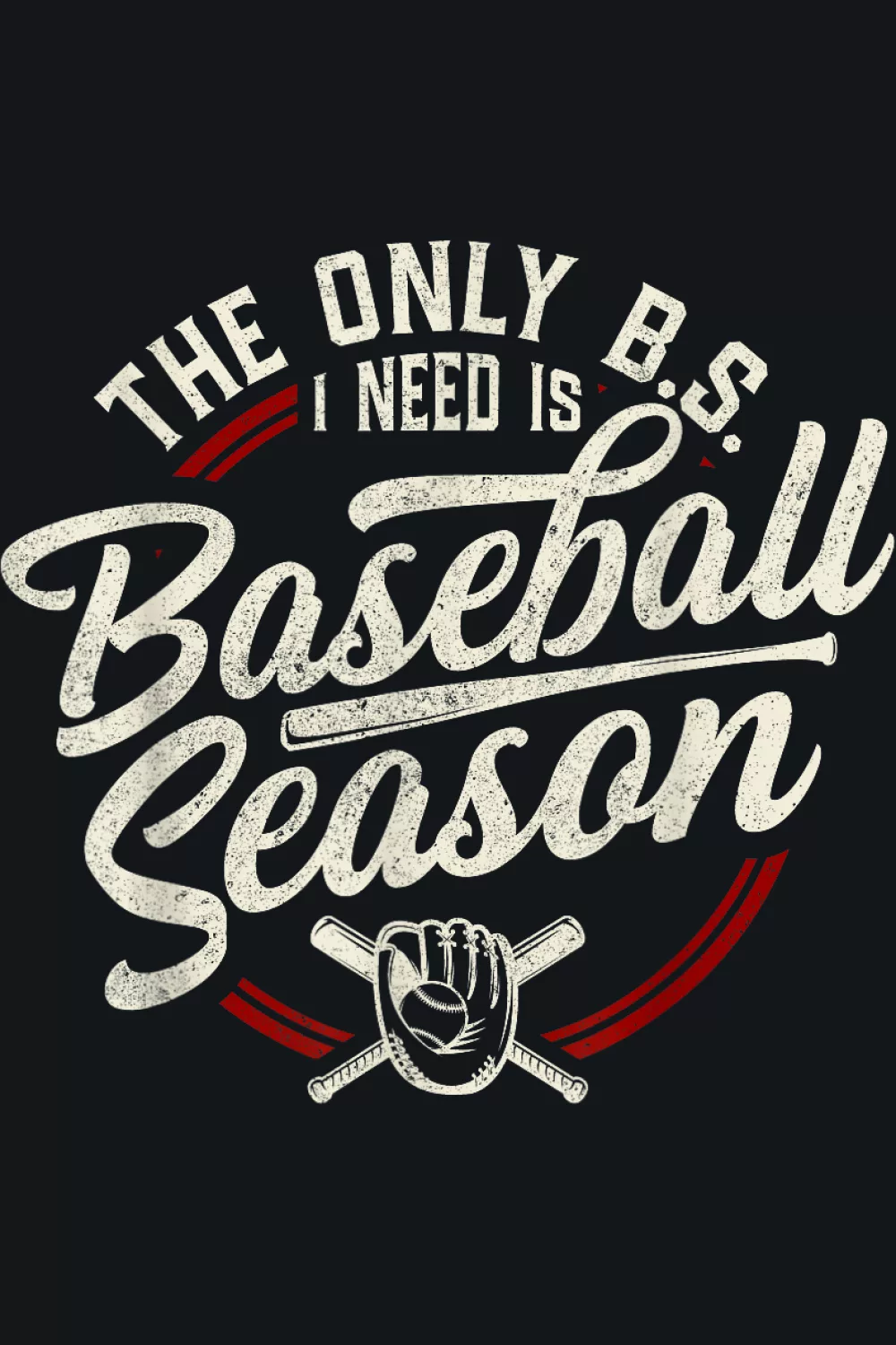 Vintage textured typography with baseball season energy for fans who love a retro look.