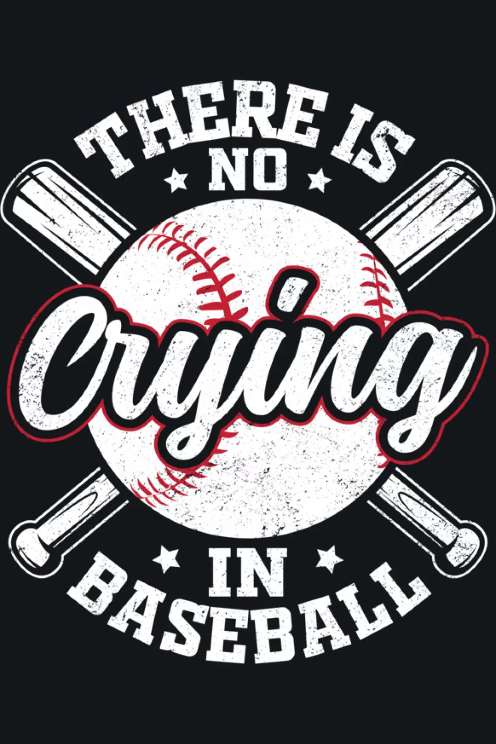 Simple circle emblem with the no crying in baseball line front and center