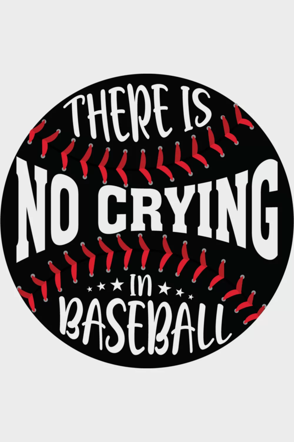 Straight text layout with a small baseball that supports the message