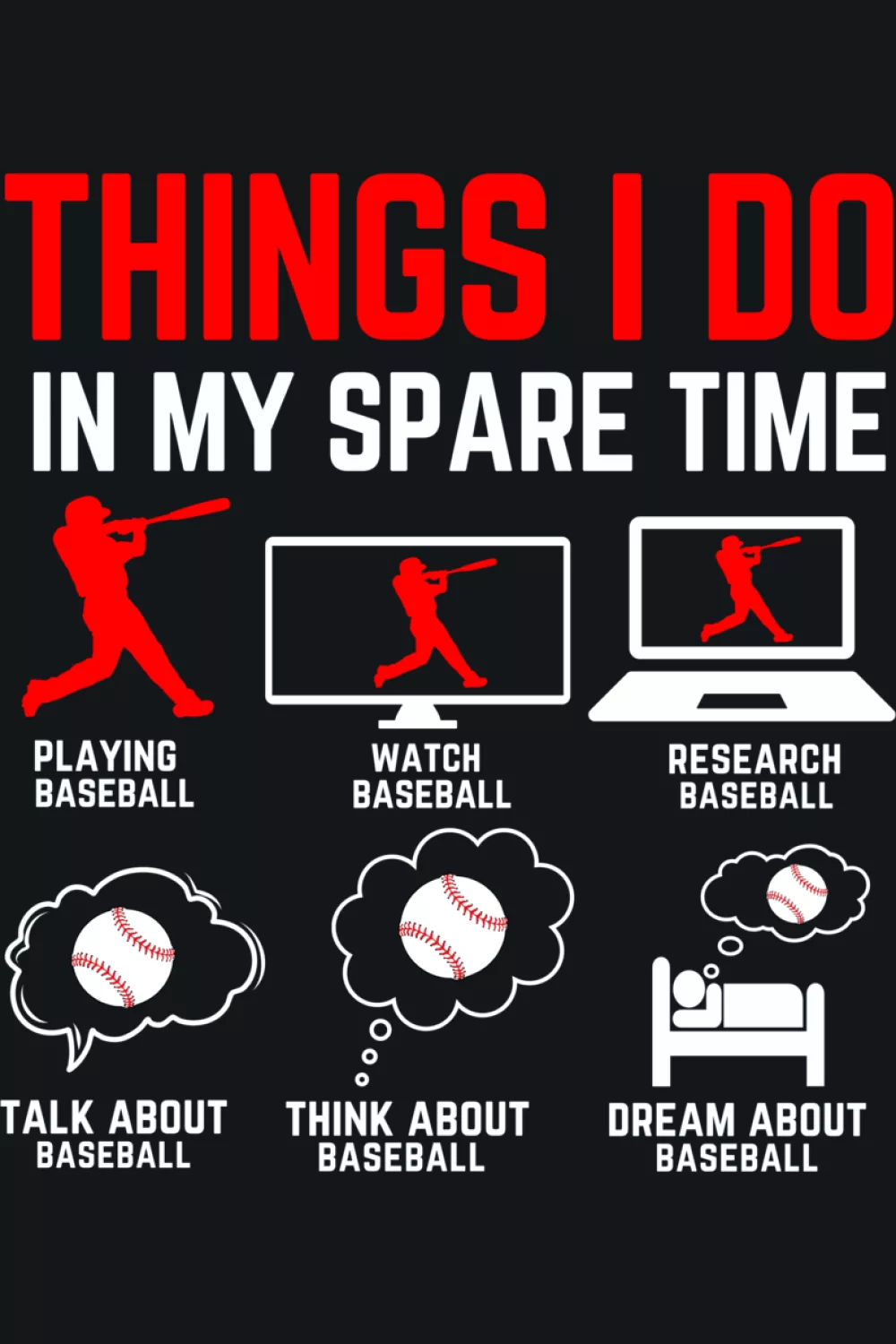 Funny baseball player checklist with clear icons and a bold header that feels energetic.