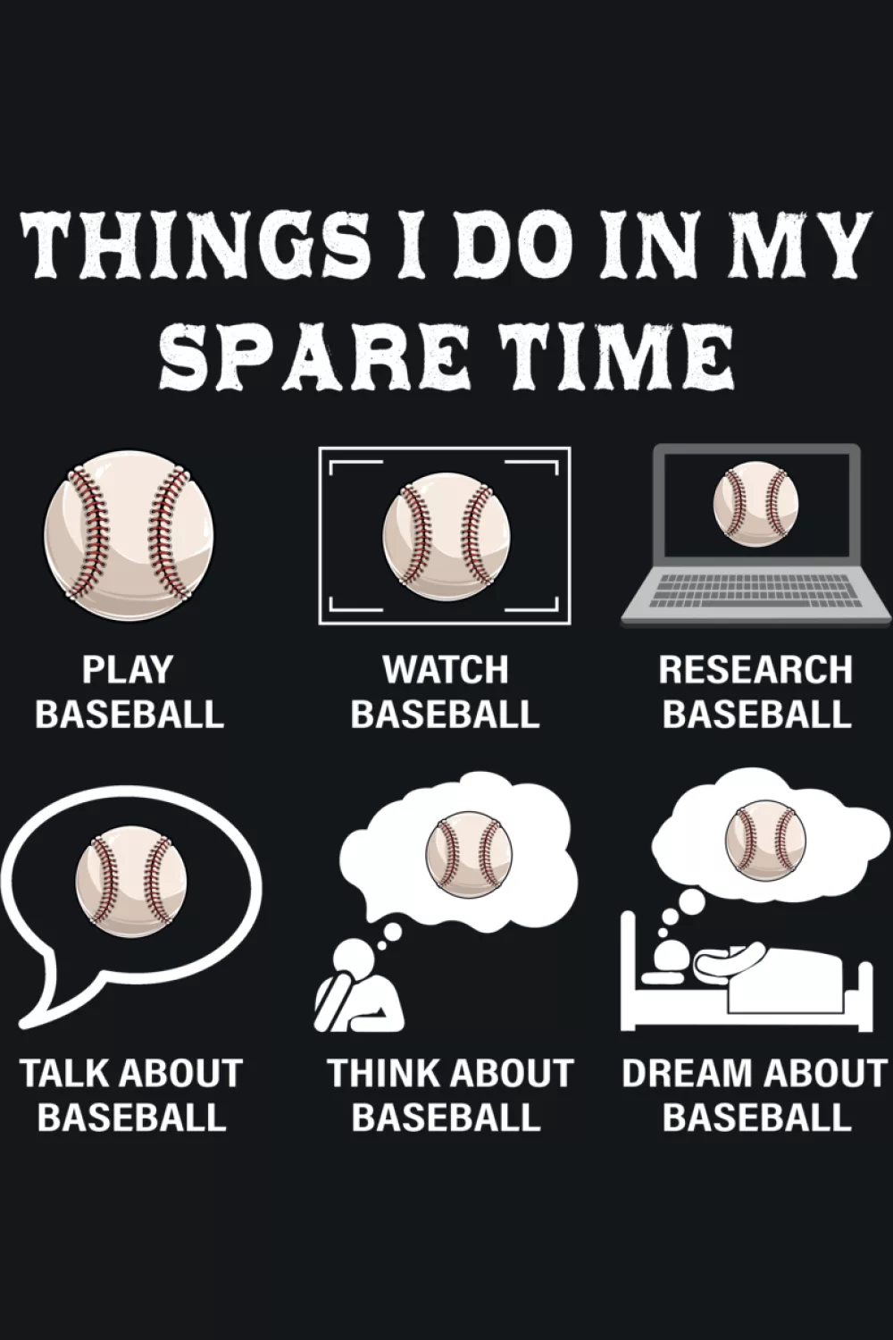 Baseball lover checklist with a playful tone and icons that feel friendly and easy to scan.