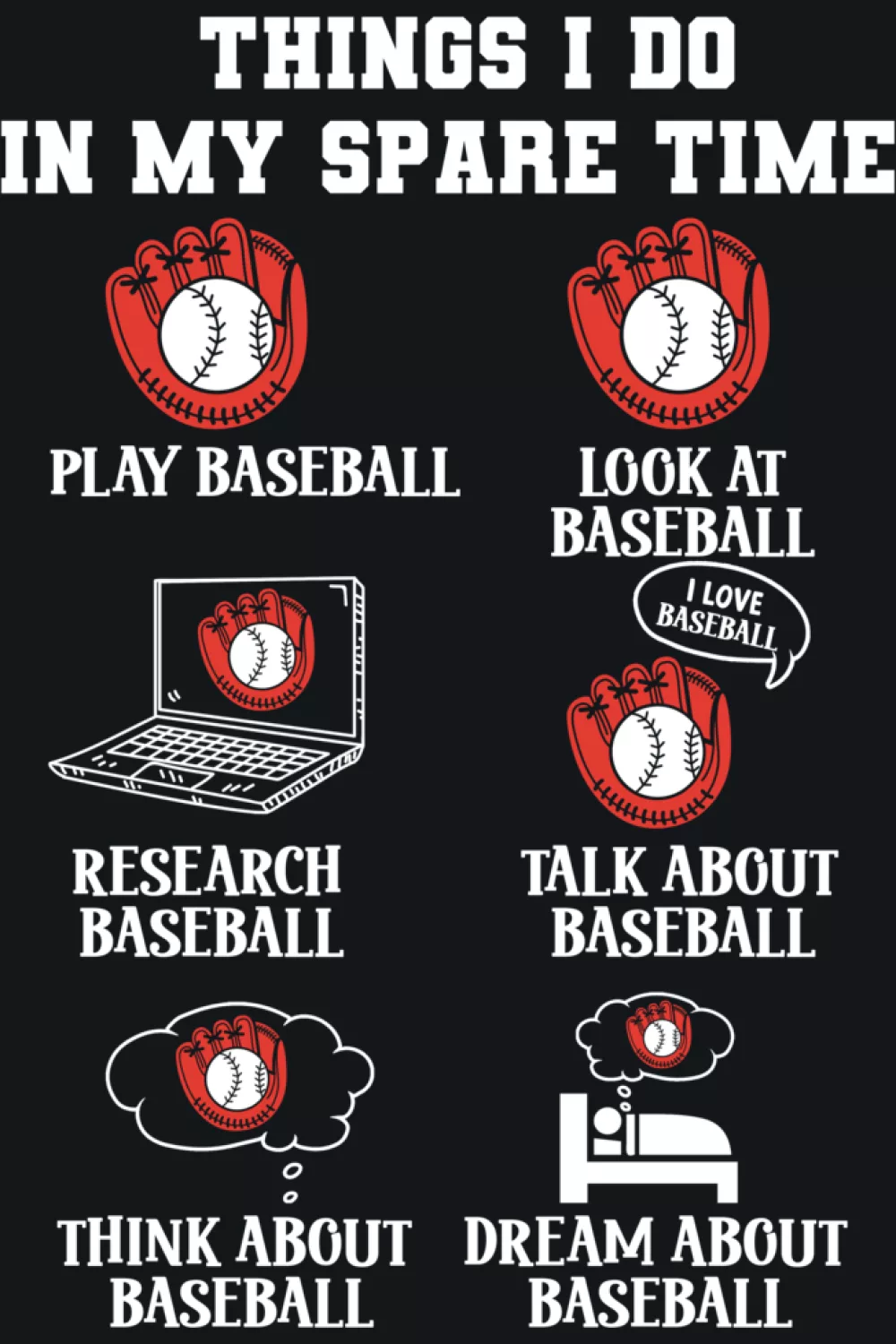 Sports lover baseball checklist with a strong header and an icon grid that feels neat and confident.