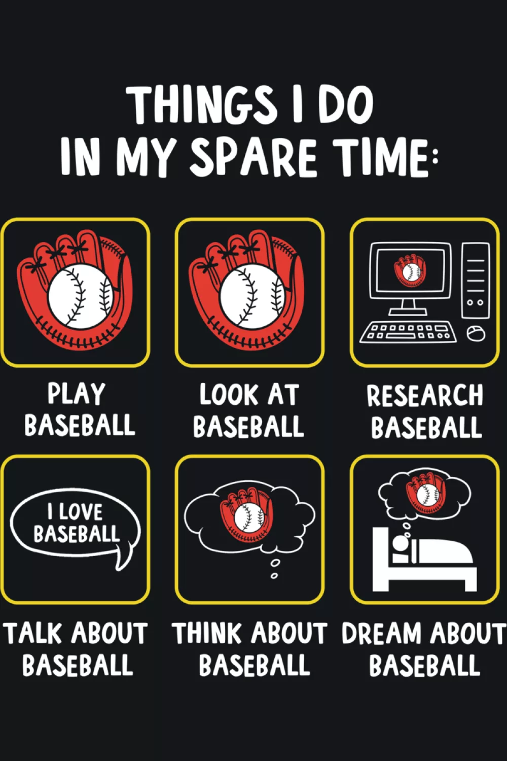 Baseball checklist with a bold grid and icon set that feels like a personal schedule for fans.