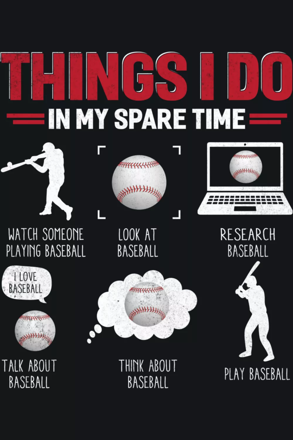 Baseball player themed spare time checklist that blends humor with a sporty, practice ready vibe.