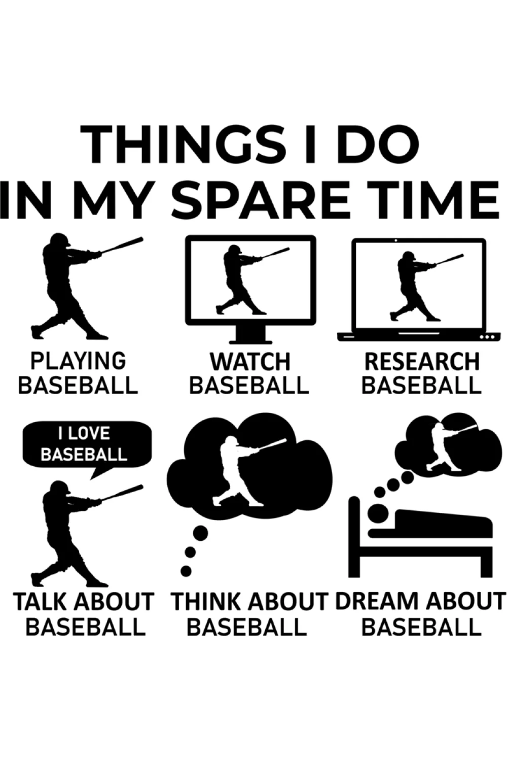 Baseball spare time checklist with a clean grid that feels like a simple, daily routine.