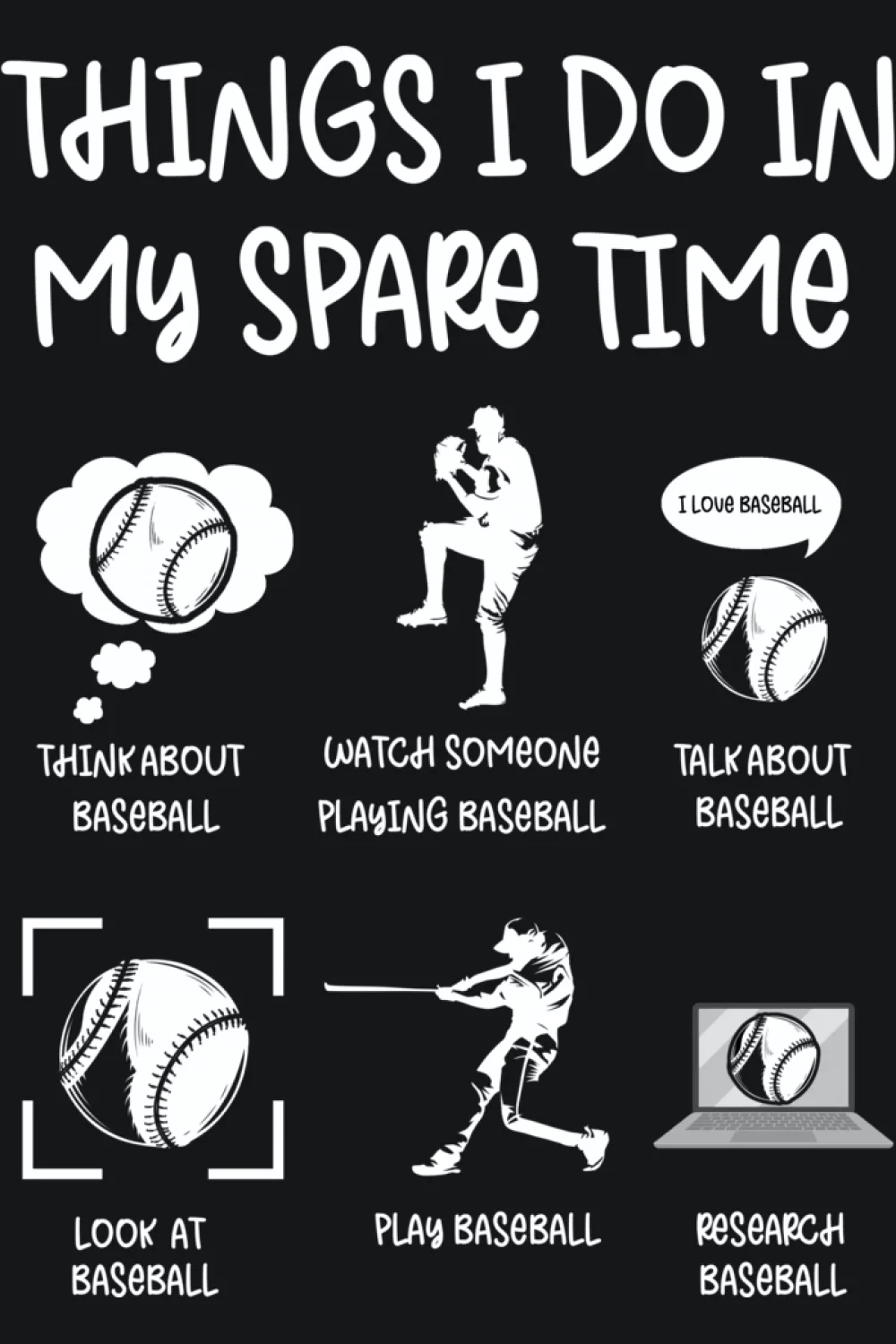 Coach joke style baseball checklist with icons that feel like dugout talk and game day habits.