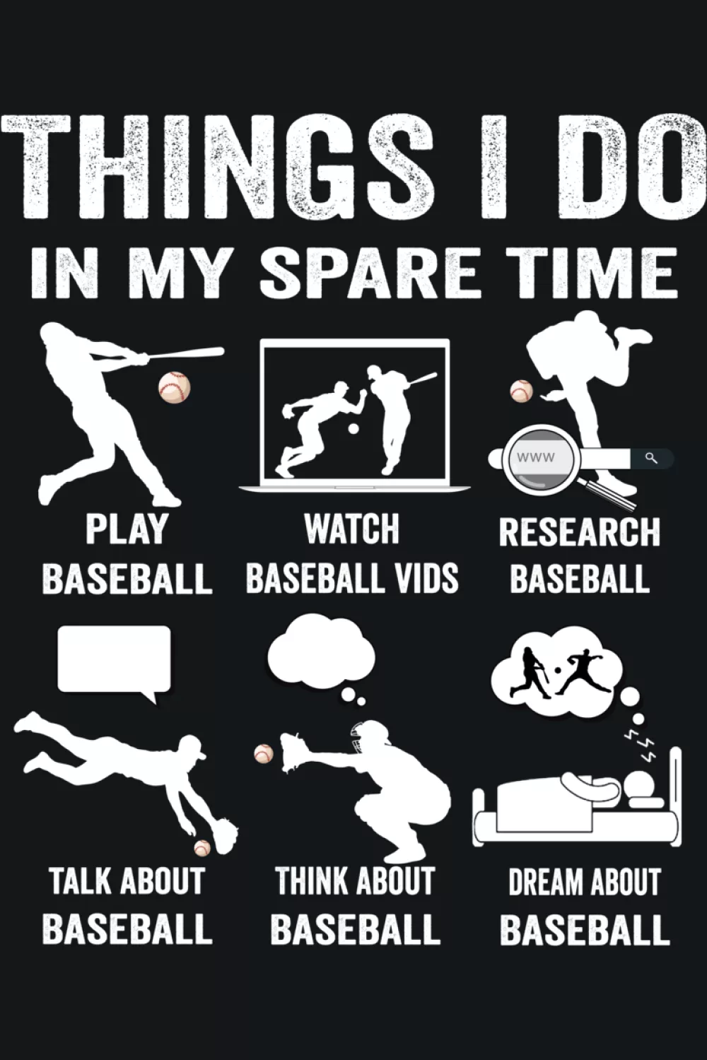 Baseball hobby checklist with playful icons that feels like a lighthearted personal profile.