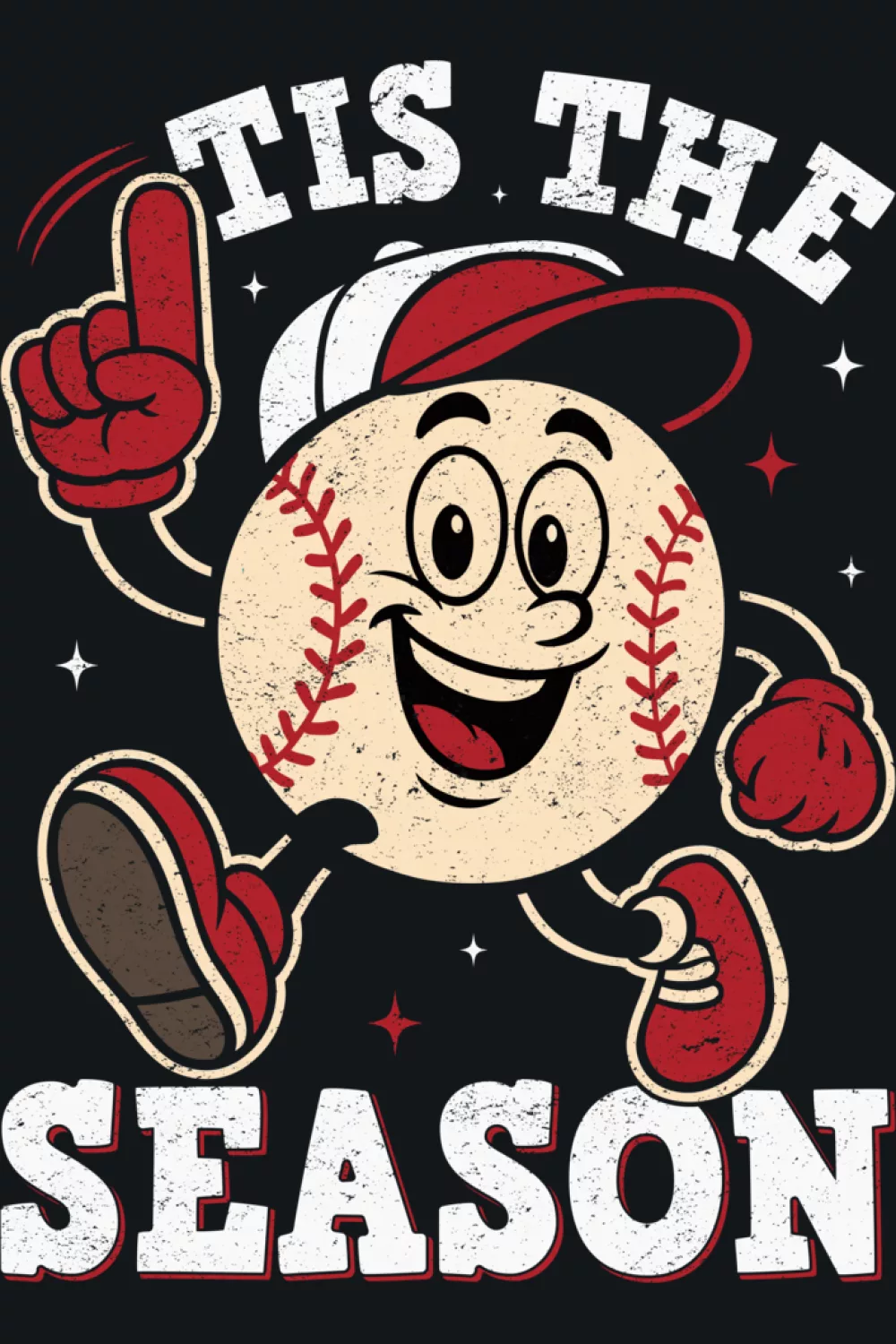 Seasonal baseball message with a clean, easy to style vibe for winter sports fans.