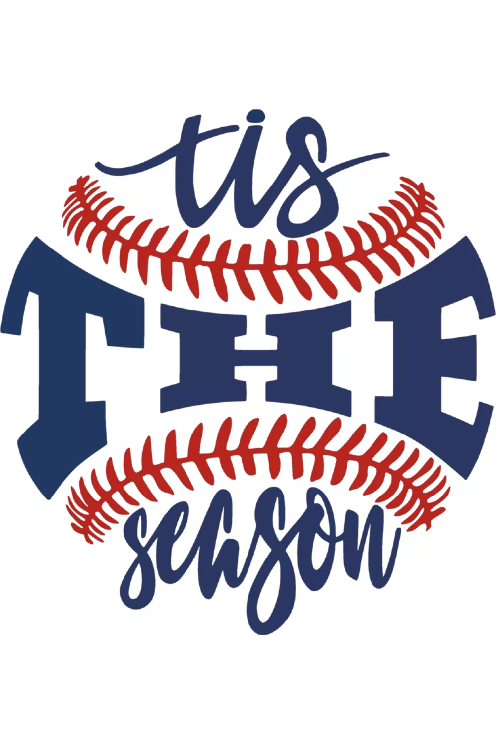Seasonal baseball message with a clean, easy to style vibe for winter sports fans.