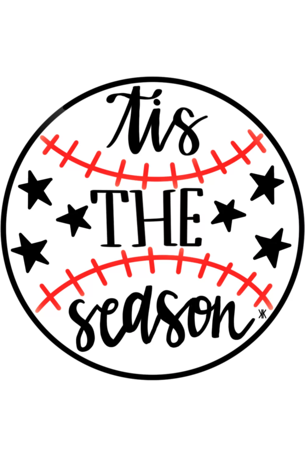 Seasonal baseball message with a clean, easy to style vibe for winter sports fans.