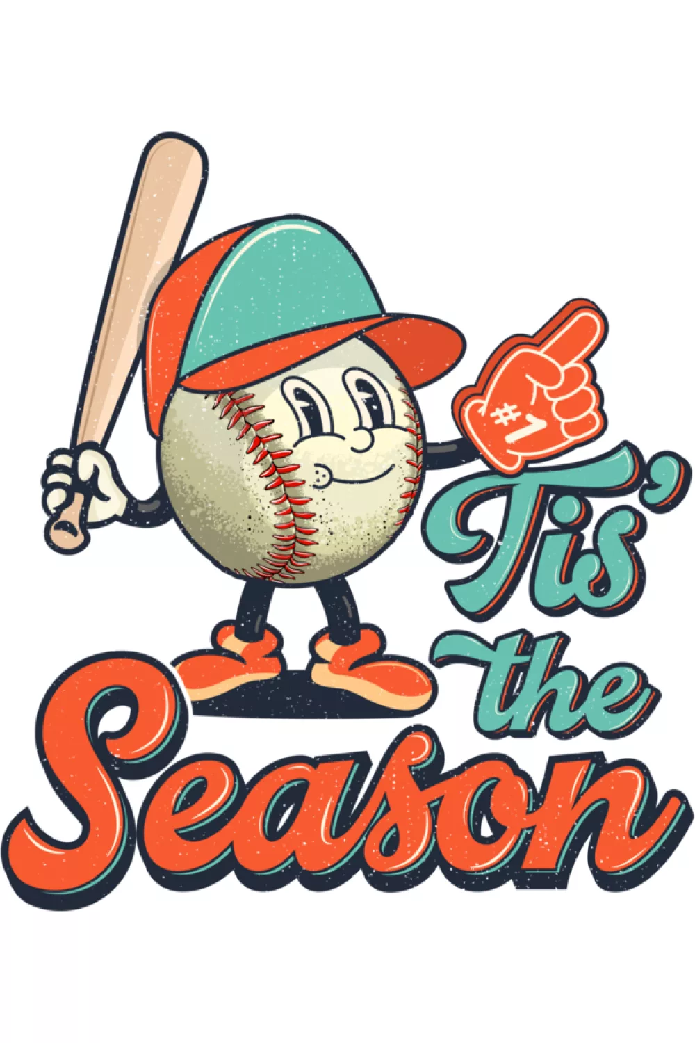 Seasonal baseball message with a clean, easy to style vibe for winter sports fans.