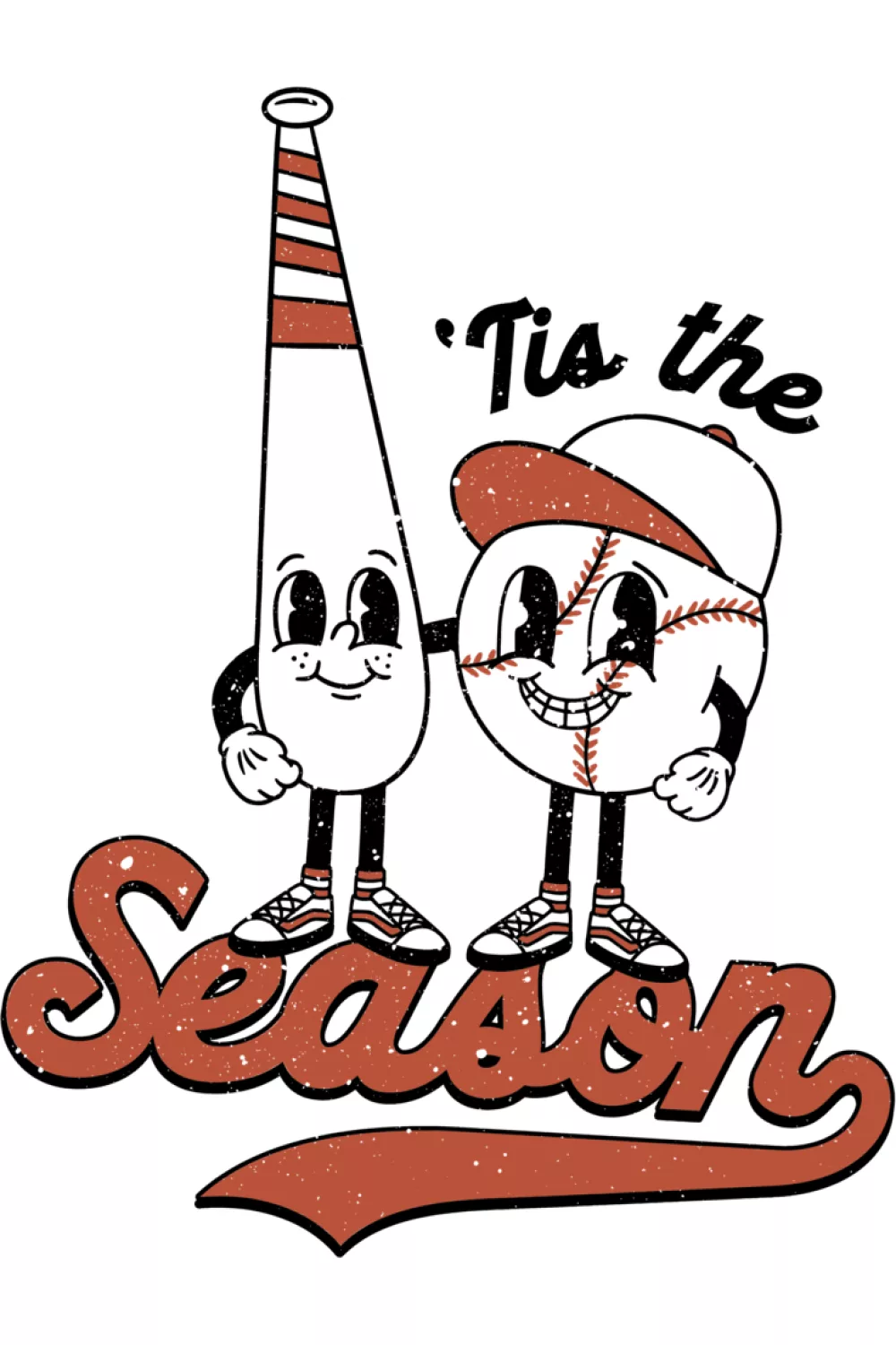 Seasonal baseball message with a clean, easy to style vibe for winter sports fans.
