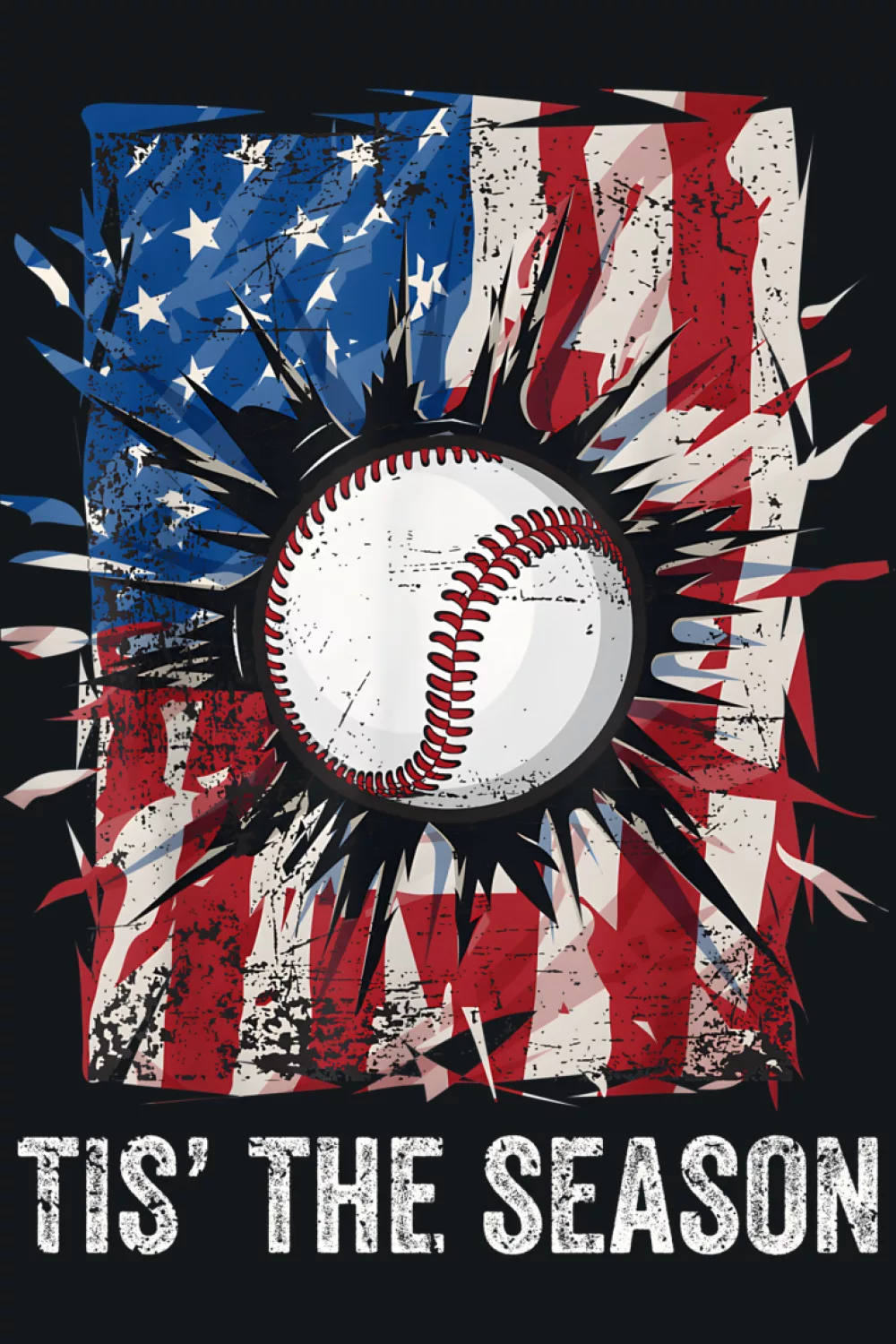 Seasonal baseball message with a clean, easy to style vibe for winter sports fans.