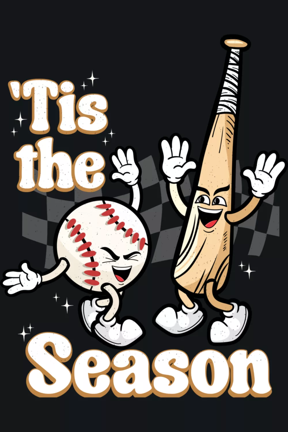 Seasonal baseball message with a clean, easy to style vibe for winter sports fans.
