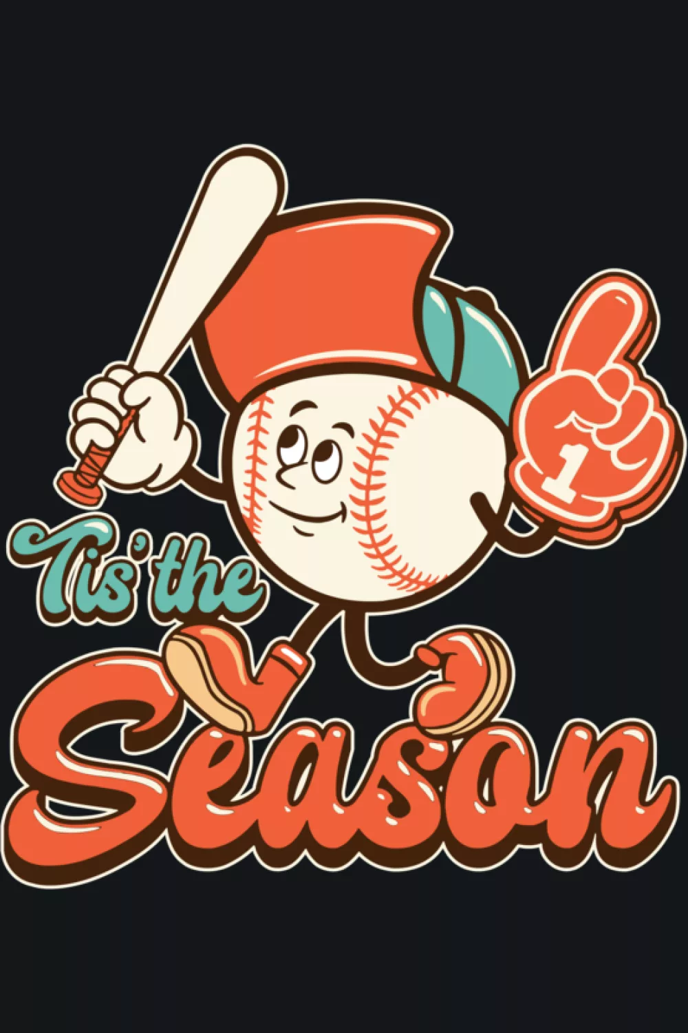 Seasonal baseball message with a clean, easy to style vibe for winter sports fans.