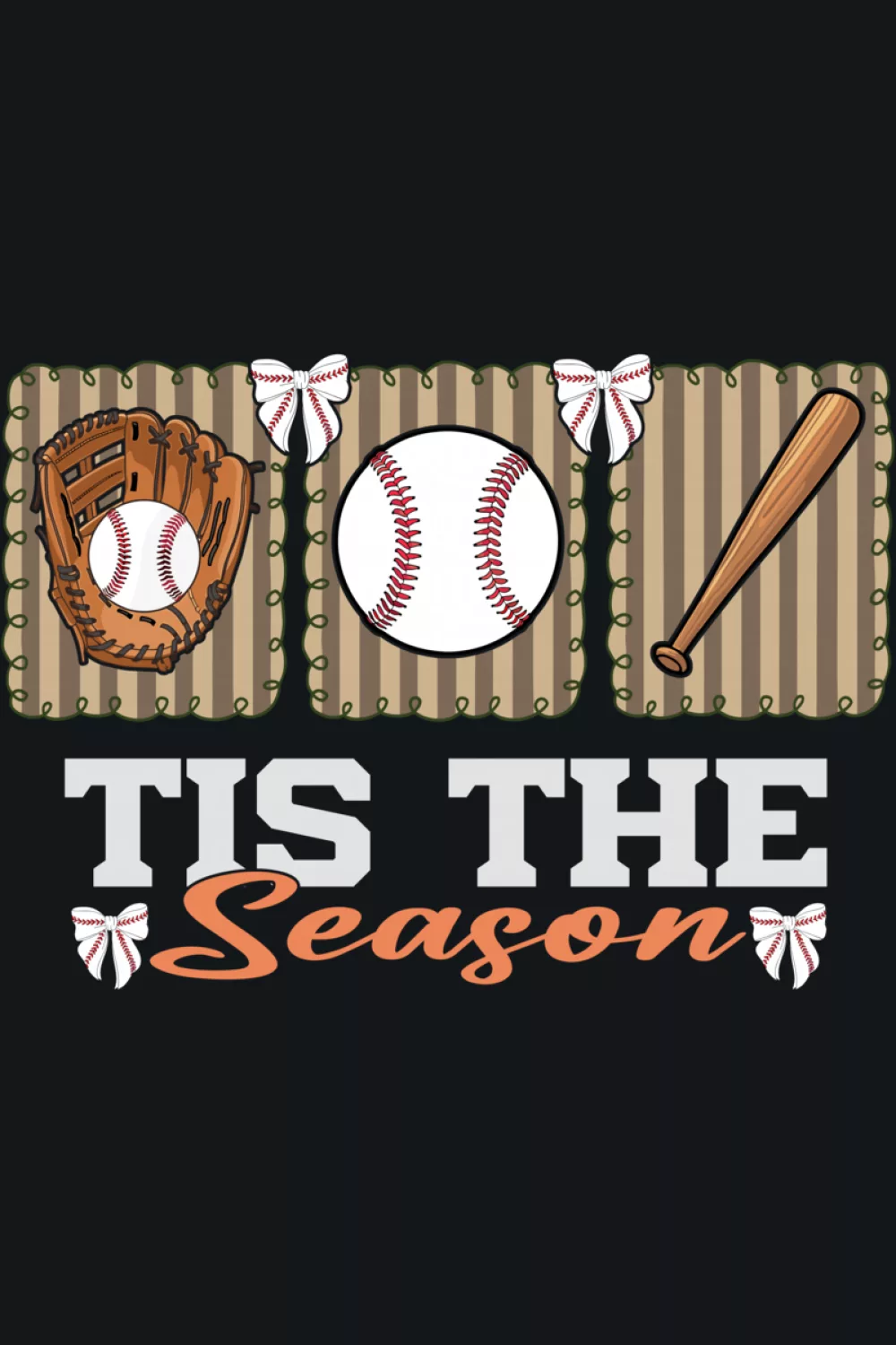 Seasonal baseball message with a clean, easy to style vibe for winter sports fans.