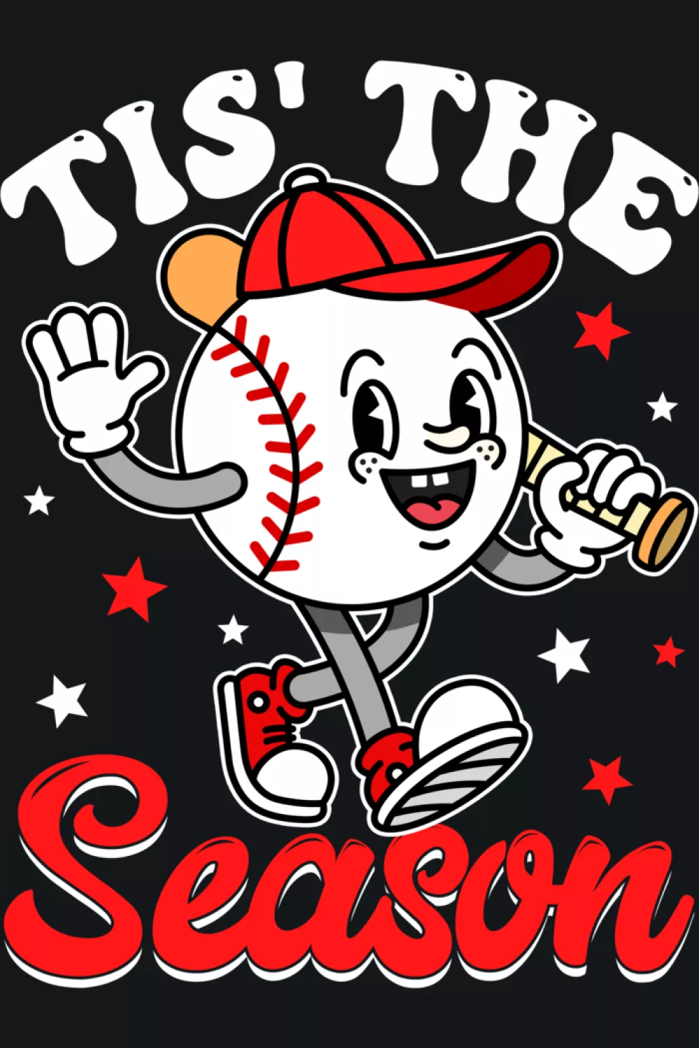 Youth friendly baseball message that feels playful and easy to wear for school spirit and weekend games.
