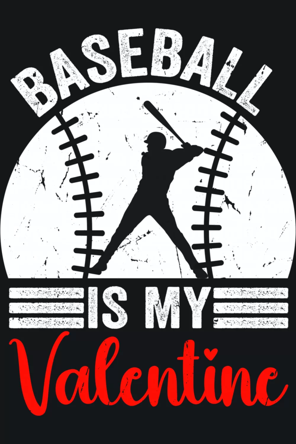 Valentine baseball player heart sports design for men and boys with baseball icon and heart accents.