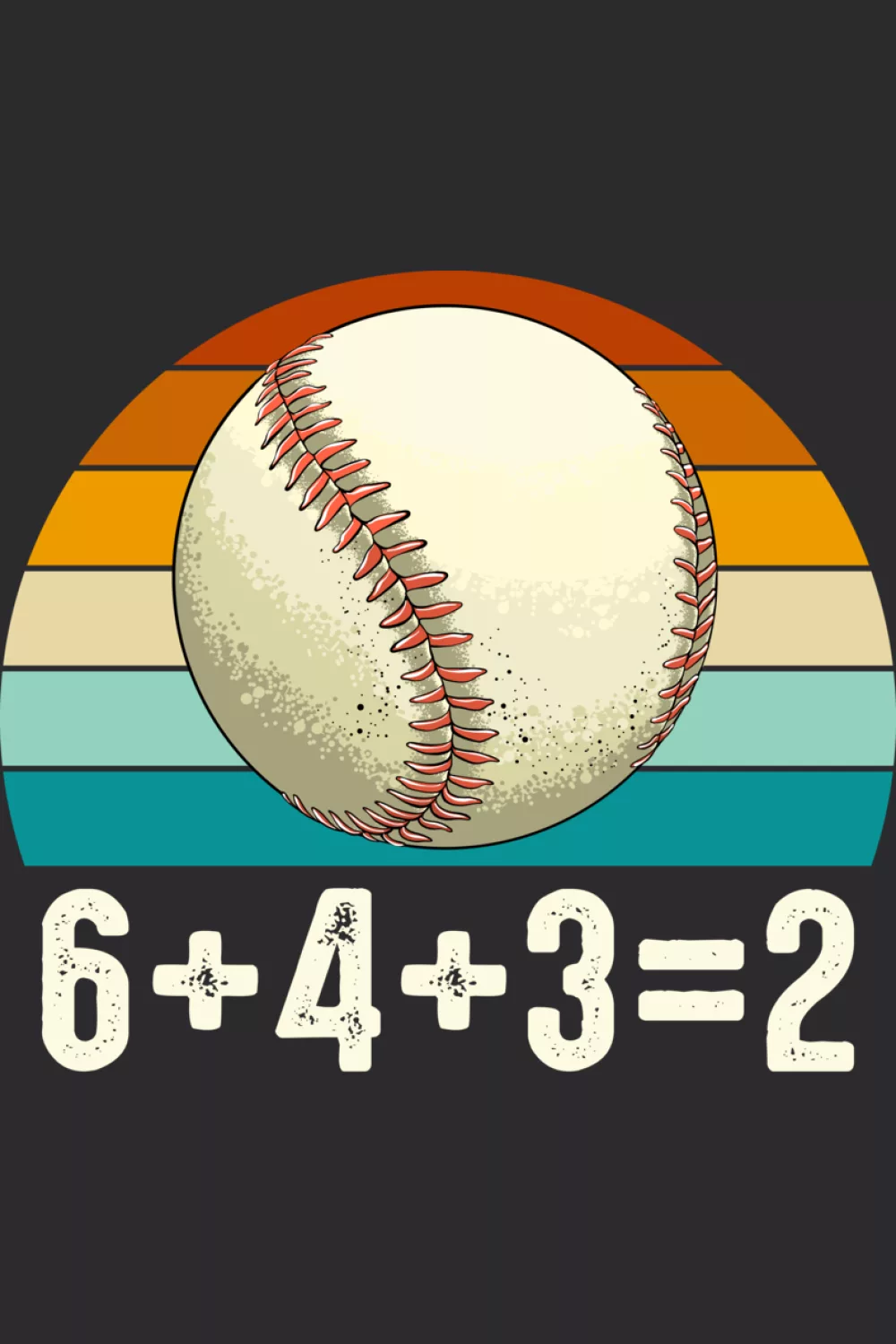 Vintage sunset 6 4 3 2 baseball fan