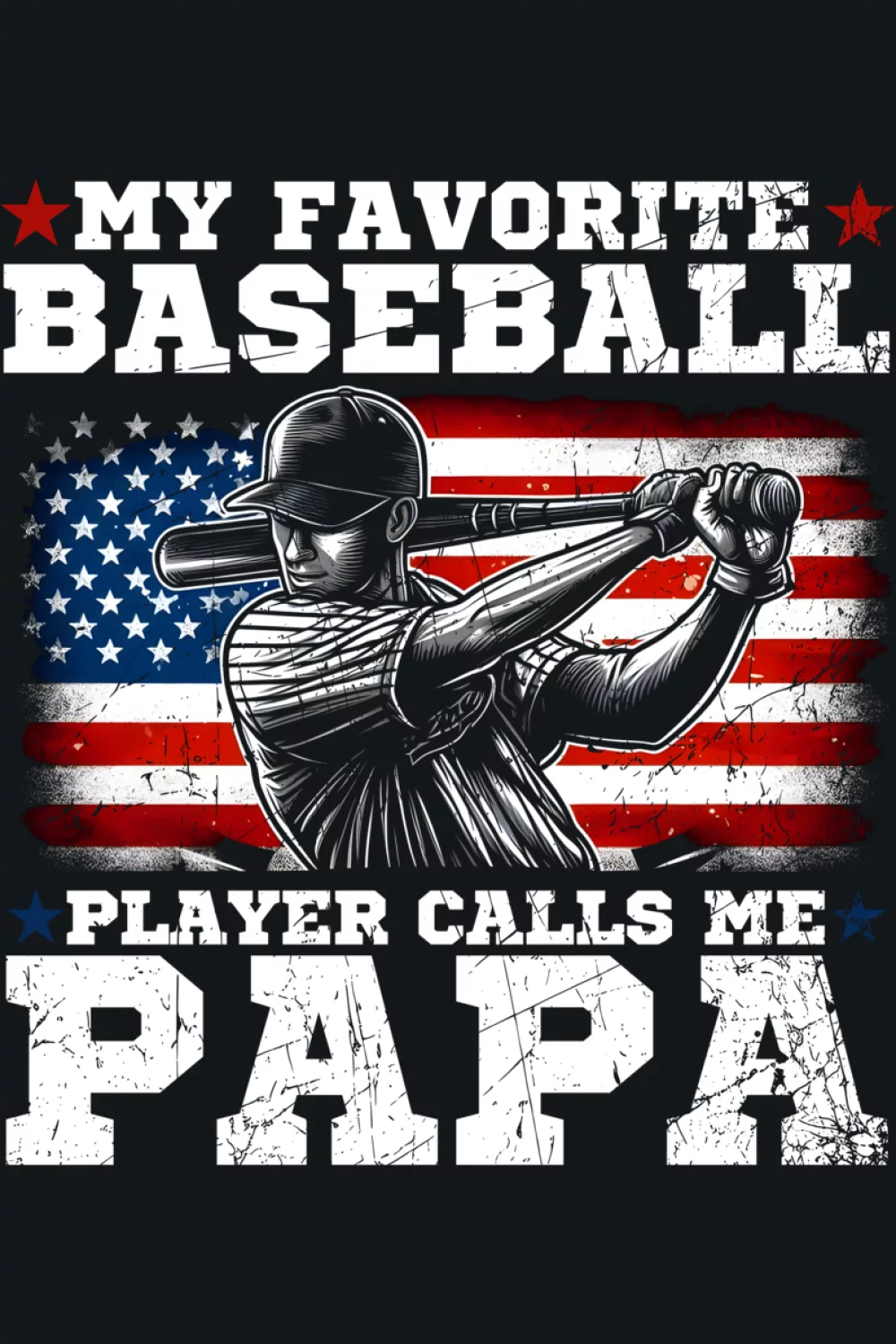 Vintage style papa baseball saying with a worn look that feels like a longtime fan favorite.