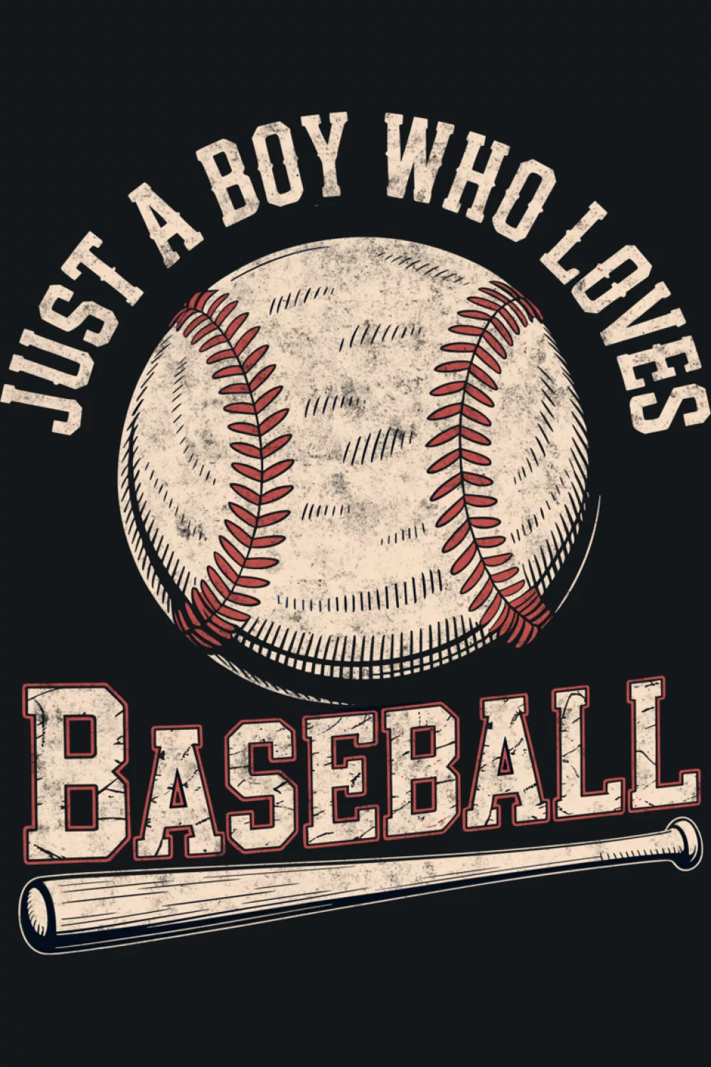 Retro baseball player badge with classic ball art and script.
