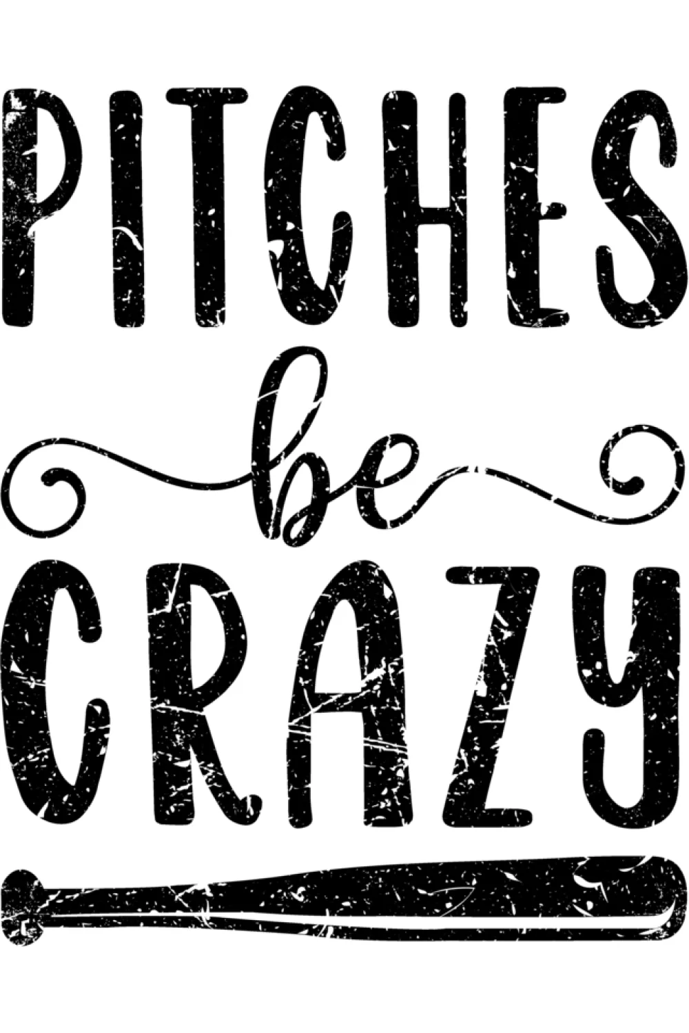 Vintage Pitches Be Crazy baseball softball sport humor shirt.