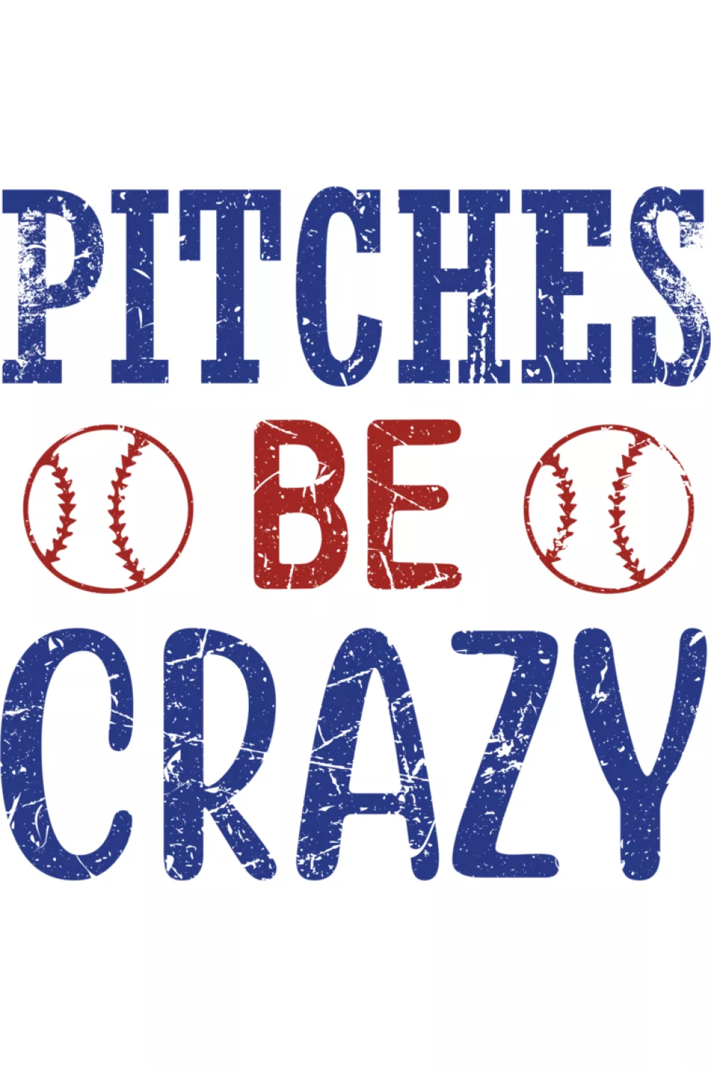 Vintage Pitches Be Crazy sport humor tee with framed art.