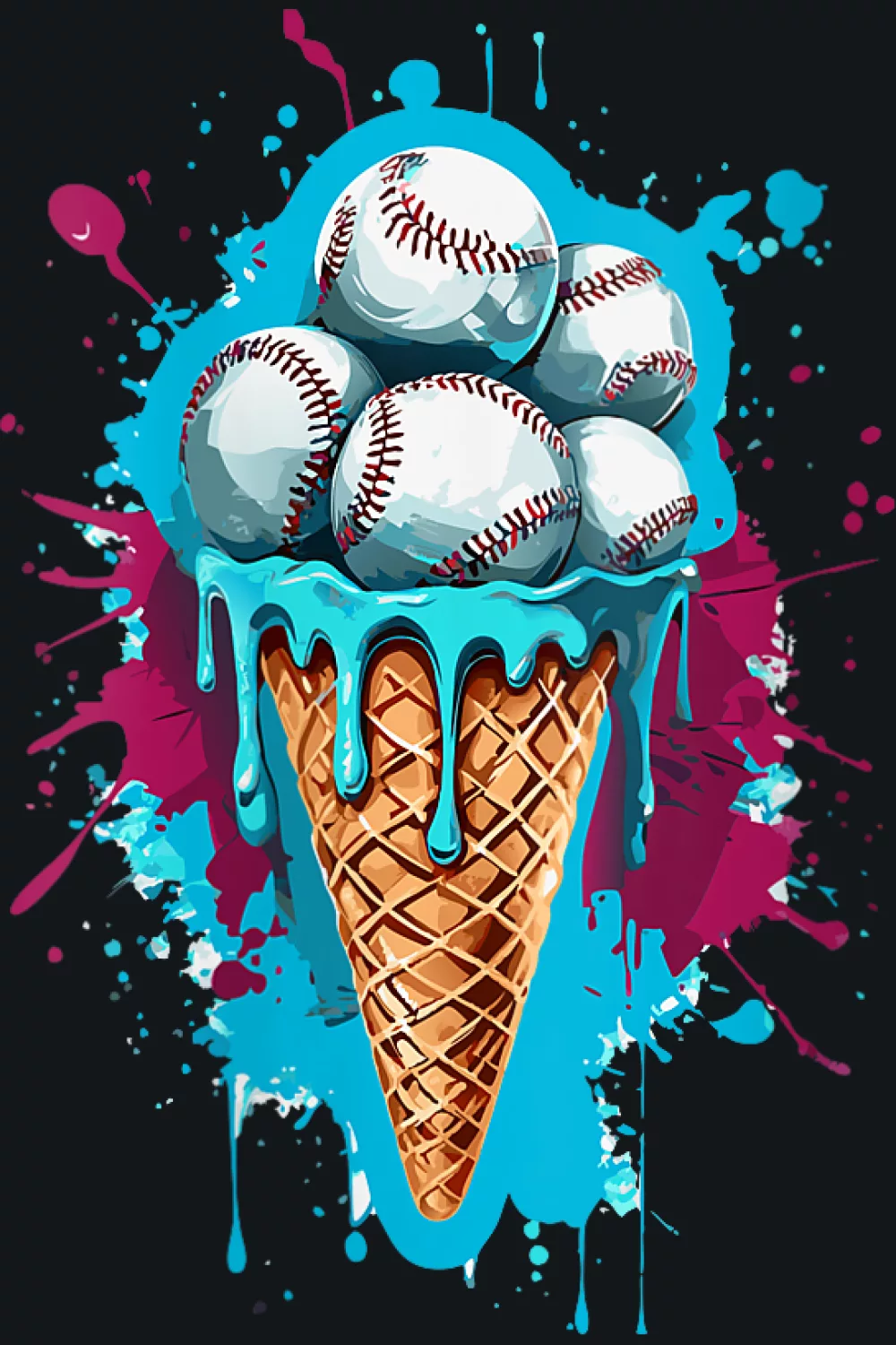 Women's v-neck with tall cone graphic
