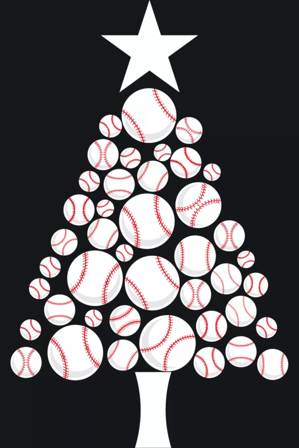 Colorful kids baseball tree with simple shapes and bold outlines.