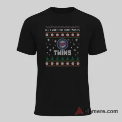 All I Want For Christmas Is Minnesota Twins Baseball Shirt on black short sleeve shirt for men graphic tee