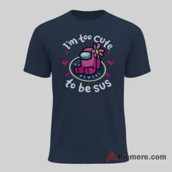 Among Us Cute Crewmate Milwaukee Brewers Funny Gamer Shirt on navy short sleeve shirt for men graphic tee