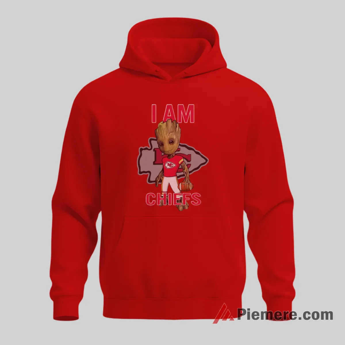 Baby Groot Kansas City Chiefs Statement Logo Shirt on red hoodie for men graphic tee