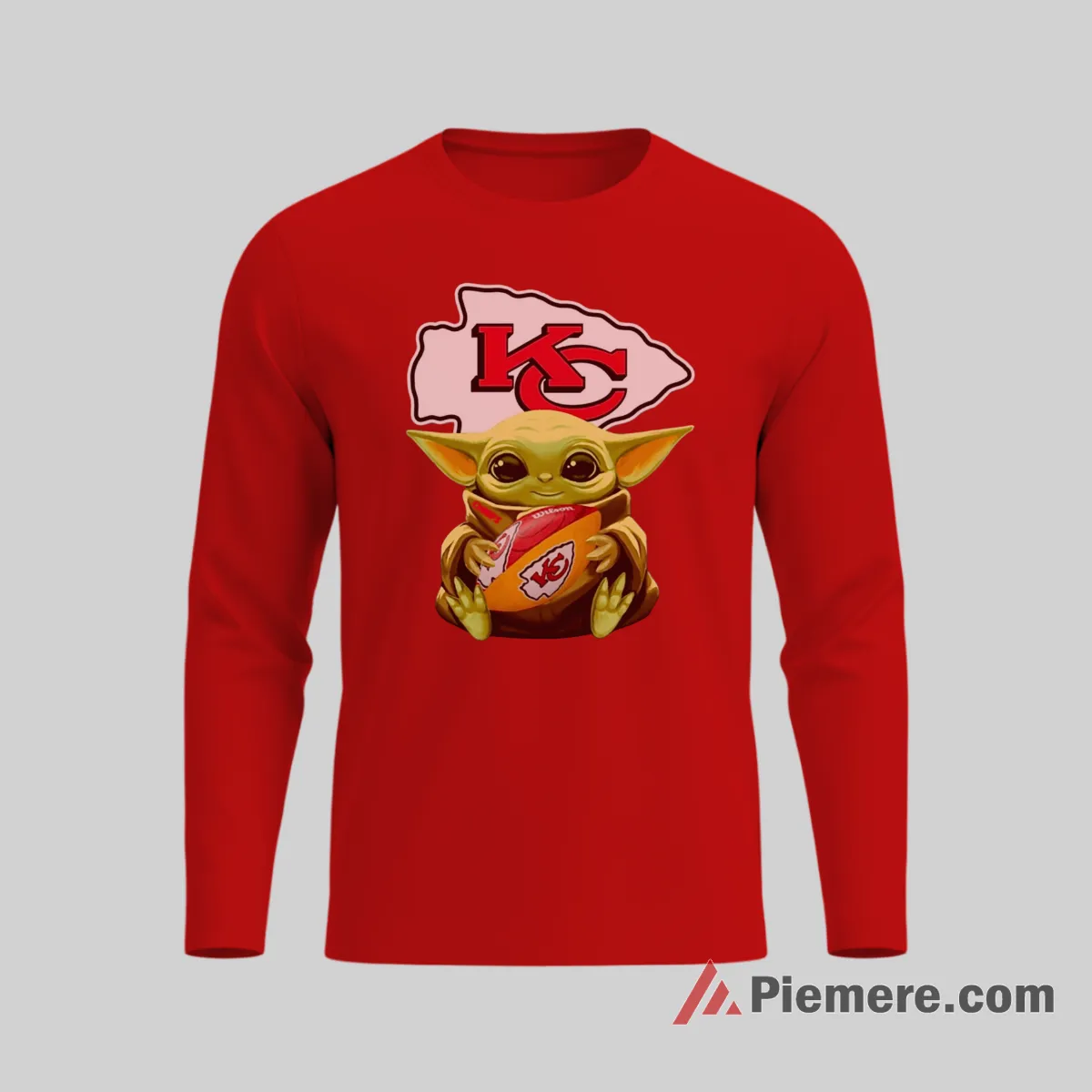 Baby Yoda Kansas City Chiefs Cozy Football Shirt on red long sleeve shirt for men graphic tee