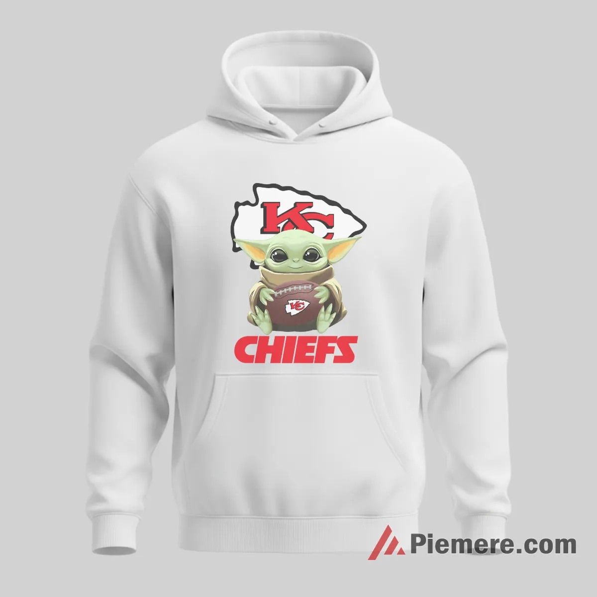 Baby Yoda Kansas City Chiefs Football Companion Shirt on white hoodie for men graphic tee