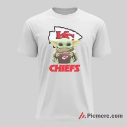 Baby Yoda Kansas City Chiefs Football Companion Shirt on white short sleeve shirt for men graphic tee