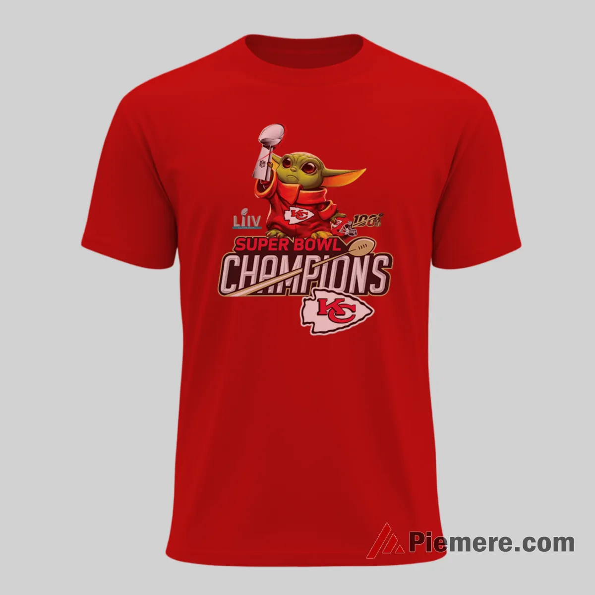 Baby Yoda Kansas City Chiefs Football Icon Shirt on red short sleeve shirt for men graphic tee