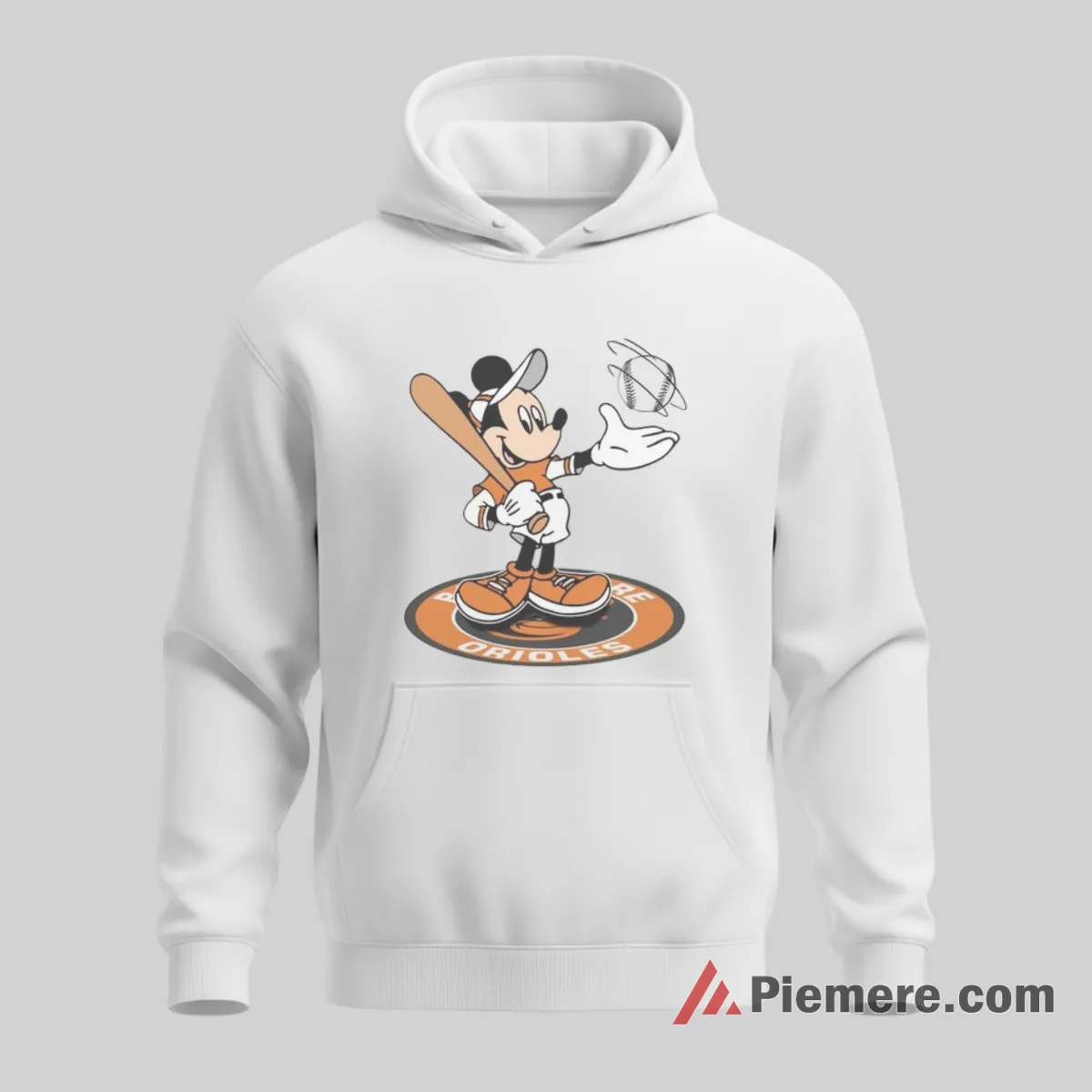 Baltimore Orioles Cheerful Mickey Mouse Baseball Shirt on white hoodie for men graphic tee