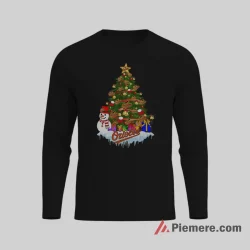 Baltimore Orioles Christmas Tree Baseball Shirt on black long sleeve shirt for men graphic tee