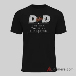 Baltimore Orioles Dad The Man The Myth The Legend Shirt on black short sleeve shirt for men graphic tee