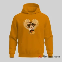 Baltimore Orioles Heart Gesture Mickey Mouse Baseball Shirt on orange hoodie for men graphic tee